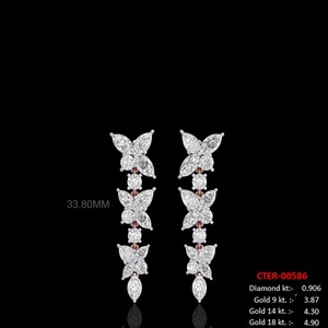 Pendientes de diamantes cultivados en laboratorio de oro amarillo de 18 quilates de primera calidad, corte brillante redondo, 0.90 ct, claridad VVS VS, joyería fina, pendientes de lujo para mujer - Product Image 3
