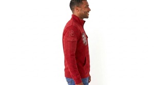 <b>Men</b> <b>Red</b> Quarter Zip Knitted <b>Sweatshirt</b> With Pocket And Logo Print Casual Autumn Wear <b>Men</b> Sweat Shirt - Product Image 4