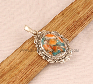 Pendentif en labradorite naturelle coquille d'ormeau, argent sterling 925, vintage, multicolore, pierre précieuse, 18 pouces, fait main, vente en gros - Product Image 4