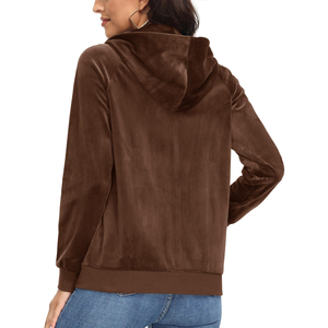 Fashionable Comfortable Women Outdoor Women <b>Velvet</b> <b>Hoodies</b> Custom Color Women <b>Velvet</b> <b>Hoodies</b> In Low MOQ - Product Image 2
