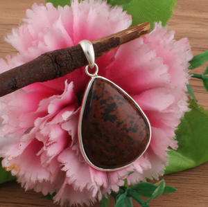 Pendentif en Jaspe Sanguin Naturel Argent Sterling 925 Jaspe Vert Taches Rouges Vintage Plaqué Platine Charmes Fins pour Unisexe Vente en Gros - Product Image 3