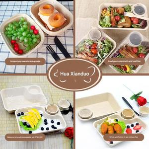 Barquette à Nachos Personnalisée Biodégradable et Compostable en Bagasse, Boîte à Déjeuner Jetable avec Couvercle - Product Image 6