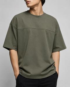 เสื้อยืดผู้ชายไซส์ใหญ่ สีพื้น ผ้าถัก 100% ผ้าฝ้ายแคนวาส เป็นมิตรกับสิ่งแวดล้อม แขนปกติ คอกลม ทรงลำลอง - Product Image 2