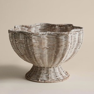 Plateau de service en rotin multi-usages, à bords festonnés, fait main, en osier, pour la cuisine, la table basse et la décoration intérieure - Product Image 1