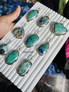 Collar de Plata de Ley 925 con Azurita de Primera Calidad, Hecho a Mano, con Piedra Preciosa, un Regalo Ideal para Mujer - Product Image 2