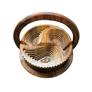Cesta de Madera Hecha a Mano para Frutos Secos con Logotipo Personalizado, Bandeja de Servicio Sostenible para Nueces, Bocadillos y Dulces - Product Image 2