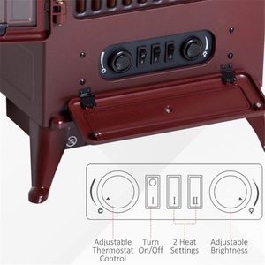 เตาผิงไฟฟ้าขนาด 22 นิ้ว กำลังไฟ 750W/1500W โซลูชั่นทำความร้อนภายในบ้านที่ทันสมัยและประหยัดพลังงาน - Product Image 2