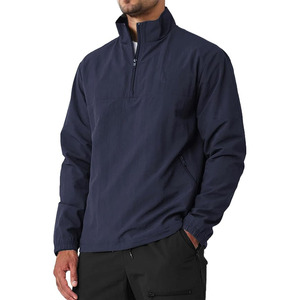 Veste coupe-vent légère et décontractée pour homme avec fermeture éclair quart de tour, idéale pour le golf, la randonnée et la course à pied, avec poche - Product Image 1