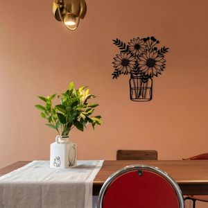 CIFbuy Scultura da Parete Artigianale Vintage Girasole in Ferro, Scultura Metallica Ispirata alla Natura per Arredamento Casa, Servizio di Ritiro Disponibile - Product Image 1