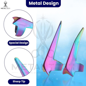 Beauty & Crafts 2 Pcs Hair Parting & Sectioning Rings Straight & Curve Stainless Steel Finger <b>Tool</b> For Precise Hair Styling - Product Image 6