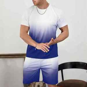 GENERSA SPORTS <b>Men's</b> Black Solid Crew Neck Short Sleeve Shirt Elastic Waist Shorts Set Lightweight Breathable Non-Stretch - Product Image 4
