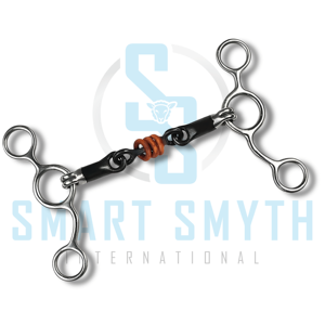 Bocado de caballo de tres piezas de hierro dulce occidental con rodillo de cobre, de acero inoxidable y vástago corto para equitación - Product Image 3