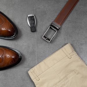 Cinturón de Cuero Genuino Ajustable y Cómodo para Hombre, con Hebilla Deslizante - Product Image 6