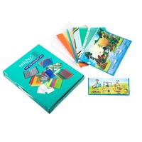 Kit de Papelería AaPee con Estuche de Cristal, Set de Útiles Escolares con Cuadernos Coloridos, Estuche para Lápices, Borrador, Tamaño A4, Hecho en India