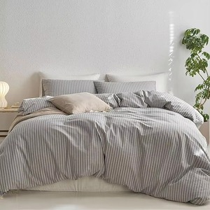 Ensemble de literie 4 pièces, confortable, respirant, doux, en lin, pour lit double, pour toutes les saisons - Product Image 6