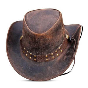 Sombrero de Vaquero para Montar a Caballo, Personalizable con Logotipo, Diseño de Alta Calidad, Sombrero de Cuero Vaquero a la Moda para Adultos - Product Image 1