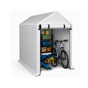 Tenda per Biciclette in Metallo Resistente 6x10 FT, Capanno da Esterno con 2 Finestre Avvolgibili per Deposito in Giardino - Product Image 1