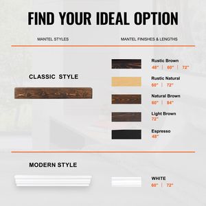 84\" X 8\" X 6\" 50 Lbs Capacity Natural Wood Fireplace Mantel <b>Wall</b> Mounted <b>Floating</b> Farmhouse Style Display <b>Shelf</b> - Product Image 6