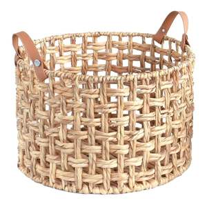ตะกร้าผักตบชวาธรรมชาติถังทอผ้าไม้ไผ่อเนกประสงค์สำหรับห้องครัวเสื้อผ้าของเล่นจัดระเบียบโดยตรงจากเวียดนาม - Product Image 2