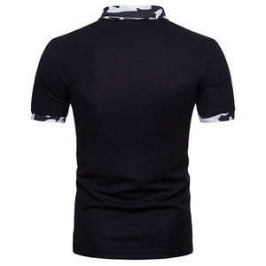 เสื้อกอล์ฟผู้ชายสีพื้น ผ้าแคนวาส 100% คอตตอน แห้งเร็ว แฟชั่นแขนสั้น สำหรับฤดูร้อน - Product Image 6