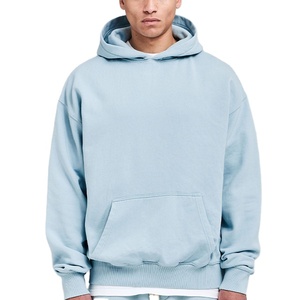 Sweats à capuche surdimensionnés en polaire pour homme Sweats à capuche épais unis à épaules tombantes 500/400gsm Boxy Blank Sweats à capuche pour hommes - Product Image 1