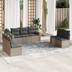 Juego de sofás de jardín de acero recubierto de polvo y ratán PE gris oscuro Muebles de exterior con estilo - Product Image 1