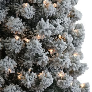 Albero di Natale a batteria da 2,4 m con design floccato realistico e opzione di personalizzazione per decorazioni interne ed esterne - Product Image 4