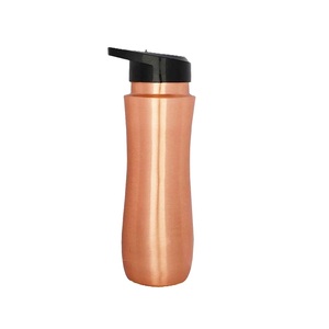 Vintage <b>Copper</b> <b>Bottle</b> Glossy Finish Screw Cap Leak-Proof <b>Drinking</b> Ayurvedic GYM Fitness Sports Outdoor Travel <b>Bottles</b> - Product Image 1