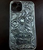 Coque de téléphone en argent sterling 925, gravure personnalisée avec un motif floral, coque de téléphone antique pour iPhone, smartphone, cadeau de luxe