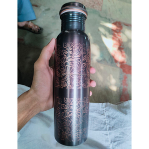 Botella de Agua de Cobre Puro de Primera Calidad para Regalo, Pulida a Mano, Aspecto Lujoso, Artesanía Tayyab, Capacidad de 350 ml a 1000 ml, para Exteriores y Negocios - Product Image 2