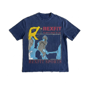Fabricante de Ropa, Diseño Personalizado, Ropa Urbana, Estampado de Grafiti, Serigrafía, Camiseta Holgada para Hombre, Estilo Vintage, Lavado Ácido - Product Image 3