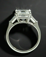 Bague de fiançailles solitaire de luxe en diamant de laboratoire taille Asscher avec placage rhodium et certification IGI pour femme, bijoux de mariage