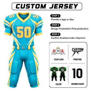 Camiseta de Fútbol Americano Personalizada para Hombre, Sublimada, Transpirable, de Poliéster, Cuello en V, Manga Corta, Número de Equipo 50 - Product Image 1