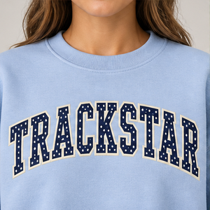 Women's Light Blue Polka Letter Crew Neck 2-Piece <b>Shorts</b> <b>Set</b> Custom Casual Sportswear - Product Image 5