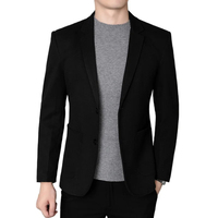 Blazer de Lana para Hombre, Estilo Británico, Versión Coreana, Elegante, Casual, Corte Slim, Color Sólido, para Boda o Trabajo