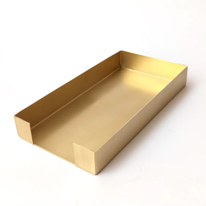 Bandeja de Servicio de Latón Estilo Heritage Square, Organizador de Mesa de Metal Hecho a Mano para Eventos Festivos, Precio al por Mayor - Product Image 3