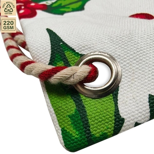 Bolsa de Regalo Navideña Personalizada de Algodón con Cordón, 37x41 cm, Estampado de Aloe, Reutilizable, Saco de Santa, Venta al por Mayor, OEM, Marca Privada, Proveedor a Granel - Product Image 3