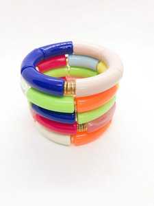 Bracelets en résine artisanale, motif tendance européen et américain, perles en résine, géométrie exagérée, bracelets faits à la main - Product Image 5