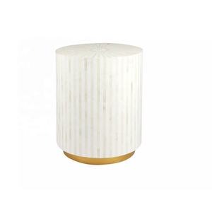 High Quality Handmade Geometric Pattern Bone Inlay Side <b>Table</b> for Modern Living Room Bedroom & Bathroom for Kitchen Use - Product Image 2