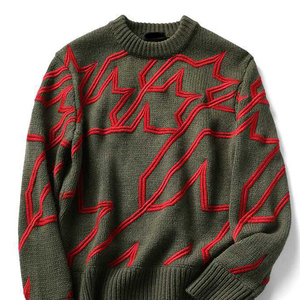 Suéter Versátil para Hombre Otoño-Invierno, Nuevo Suéter de Moda, Informal, Bordado, Tejido Grueso - Product Image 2