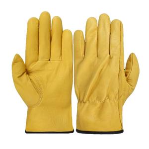 Gants de travail en cuir de haute qualité, chauds pour l'hiver, à ouverture latérale, avec logo personnalisé, bande élastique - Product Image 1