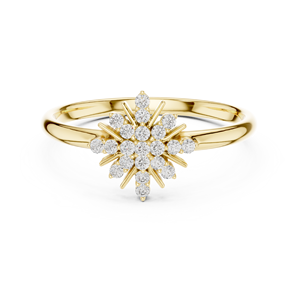 Anillo de Diamantes de Oro Sólido de 14k para Mujer, Corte Brillante Redondo, Anillo de Compromiso Clásico, Apilable, Diseño Minimalista, para Regalo - Product Image 1
