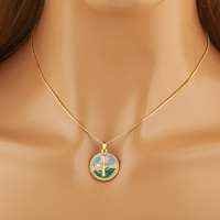 Kalung Liontin Enamel Tulip Grosir QIKU, Liontin Geometris Artistik, Kalung Mutiara Wanita, Perhiasan Unik Harga Pabrik