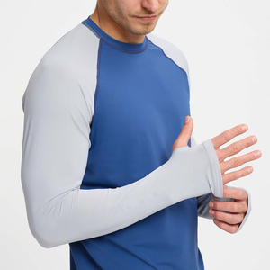 Haut de sport pour homme à manches longues, compression, bicolore, manches raglan, avec trous pour les pouces - Product Image 6