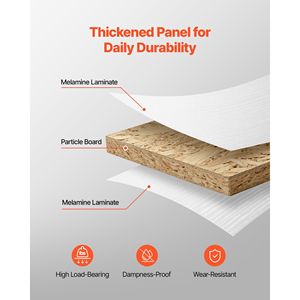 Moderna Scrivania da Reception per Ufficio, 80 cm, Rettangolare con Luce LED Frontale, Bancone con 2 Cassetti e Presa di Corrente - Product Image 6