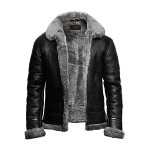 Veste en cuir haut de gamme avec finition en fausse fourrure douce, construction en cuir durable et approvisionnement en gros - Product Image 1