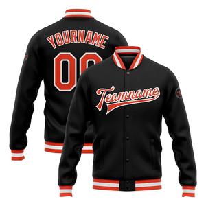 HighQuality ODM OEM Customized <b>Men's</b> Baseball Varsity Letterman <b>Jacket</b> Black <b>White</b> Custom Team Name Number College Sports <b>Jacket</b> - Product Image 6