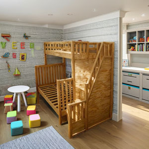 Cama litera de madera natural, muebles para el hogar, estilo casual vietnamita, madera contrachapada de pino americano, muebles para sala de estar, cama de madera. - Product Image 5