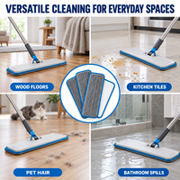 Lingettes de rechange lavables en microfibre pour balai plat, usage humide et sec, pour le nettoyage des sols en bois dur et carrelés