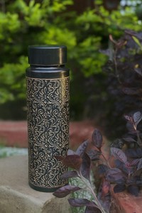 Bouteille d'eau en cuivre massif, artisanale, métallique, avec bouchon anti-fuite, style moderne, construction sans soudure, robuste - Product Image 4